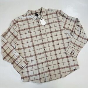 prAna Plaid Flannel Shirt Men's XXL NWT Organic Cotton Standard Fit Button Down
